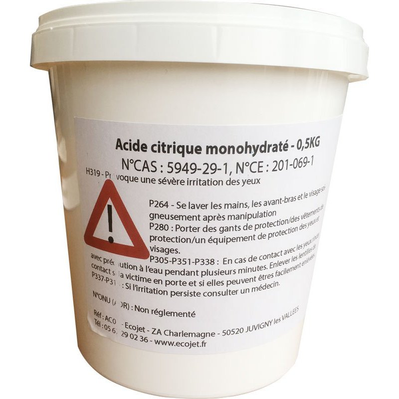 Acide citrique monohydraté 1kg pour façade, balcon, terrasse, bateaux, murs, toitures, terrasses - ecojet ac01 qualité alimentaire_0