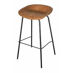 Anticline Créations Tabouret de bar capitonné skai caramel L44 X P45 X H75/83 - marron plastique CS1248_0