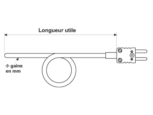 Connecteur thermocouple miniature CH T05 - Compatible J, K, N ou T - Température -40/+200°C - Diamètre 0.5 à 3 mm_0