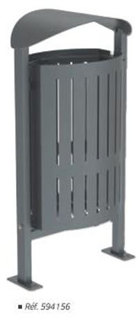 Corbeille publique avec option cendrier - 50 litres - Compatible bancs Silaos - Acier, bois PEFC ou plastique recyclé_0