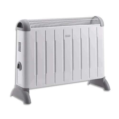 Delonghi convecteur mobile - 2000W, 3 puissances, thermostat d'ambiance, poignée - Blanc/Gris - Dim. 54,2x40x10,6 cm_0
