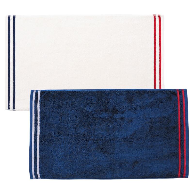 El Ganso - Set de tapis de bain 50x80cm 100% coton 800GSM - éponge teinte couleur écrue et bleu marine - multicolore PK7342_0