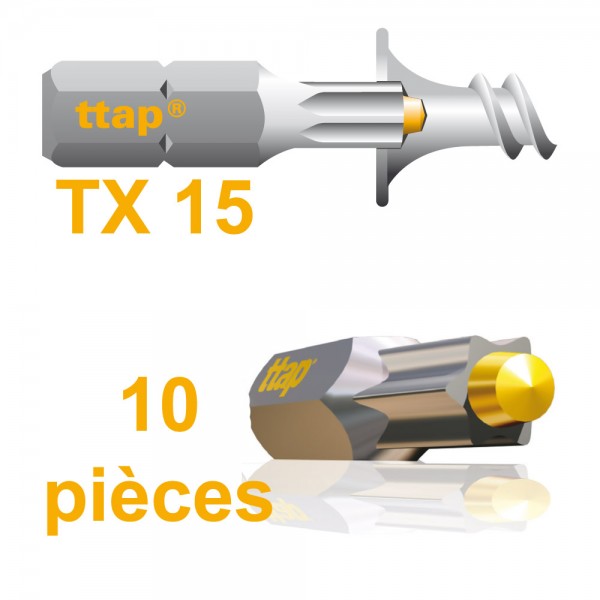 EMBOUTS TORX TTAP TX15 25MM BLISTER DE 10 EMBOUTS