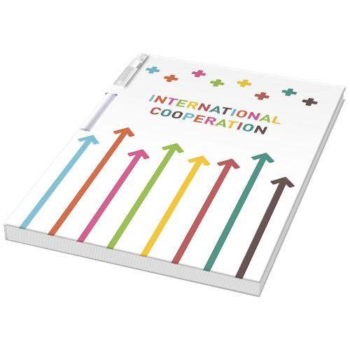 Ensemble conférencier Essential - Bloc-notes A5 avec 50 feuilles vierges et stylo Calypso intégré - Couverture rigide 350g/m²_0
