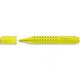 FABER CASTELL SURLIGNEUR TEXTLINER GRIP 1543 ERGONOMIQUE, RECHARGEABLE, POINTE BISEAUTÉE, COLORIS JAUNE