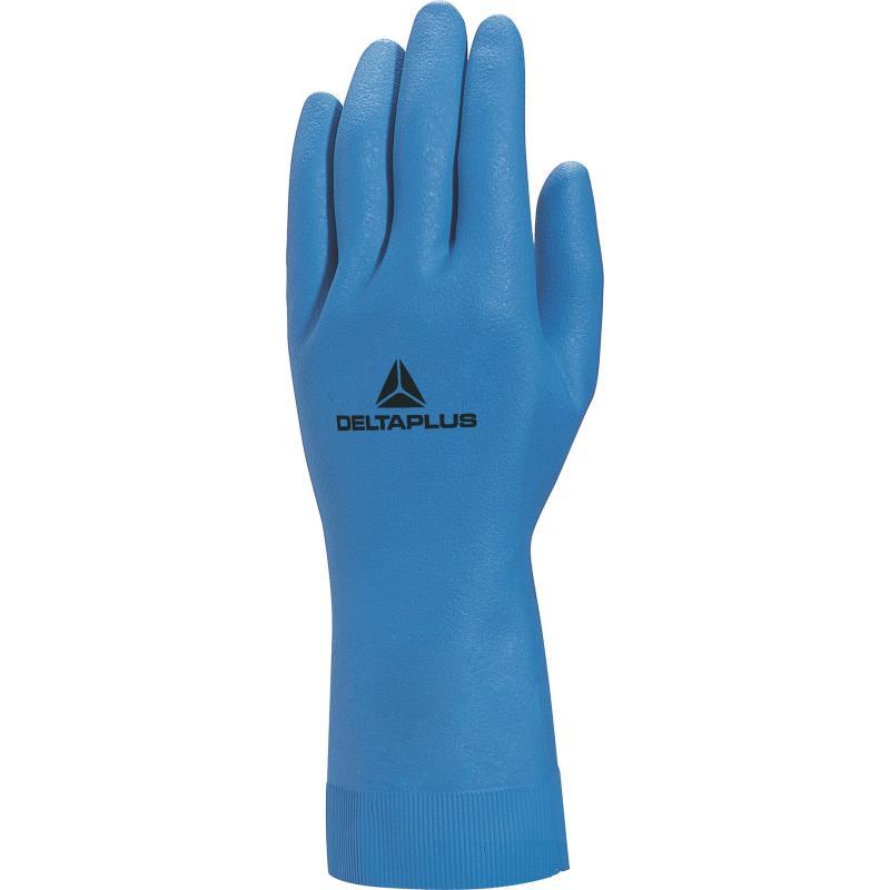 Gant de protection chimique en latex naturel - Support floqué coton - Réf. VE440 - Longueur 32 cm - Épaisseur 0,55 mm_0