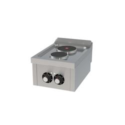 HR FAINCA Fourneau Electrique Serie 600 A Poser - 2 Plaques 1X2Kw  Et 1X1Kw  - 400X600X280/325 CE2P600S - Acier inoxydable 18/10 CE2P600S_0