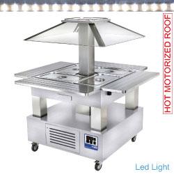 Ilot chauffant bain-marie 4 x1/1 hauteur 150 bois blanc chauffants bain-marie 1040(1435)x1040(1435)xh1540 buffet - CBM/4D-A1_KM_0