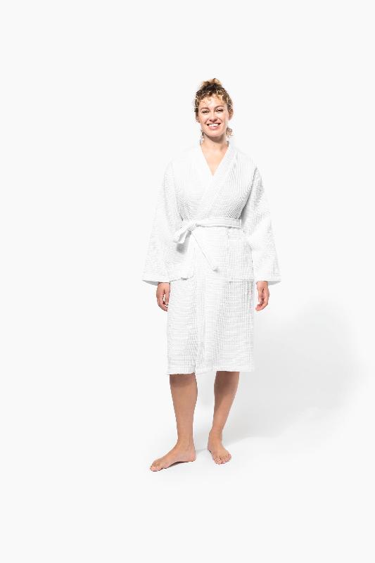 Peignoir kimono nid d'abeille 100% coton - Réf: K122 - Marque Kariban_0