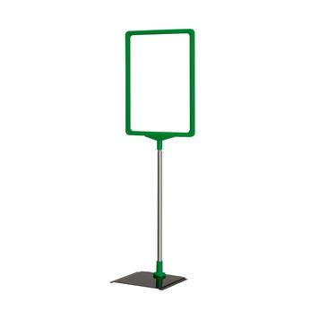 Porte-affiches sur pied série A - format A5 - couleur vert similaire RAL 6032 - hauteur réglable 320 à 620 mm_0