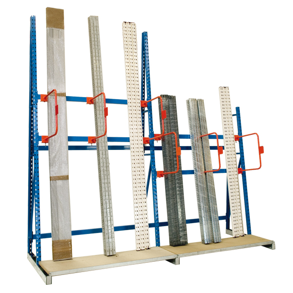 Rayonnage métallique  adapté au stockage de produits longs, barres et tubes, en position verticale_0