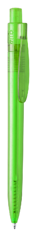 Stylo bille transparent en plastique RPET - encre bleue - couleur vert - 8 g_0