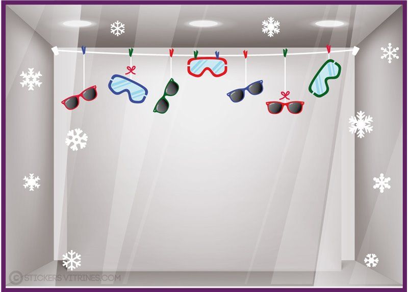 Sticker noel pour vitrine