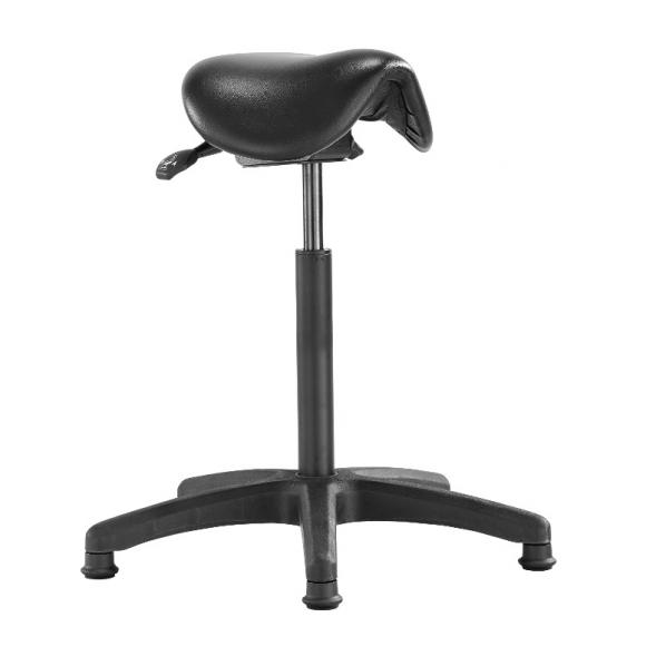 Tabouret assise haute type selle de cheval - réglable en hauteur 580 à 830 mm - avec patins_0