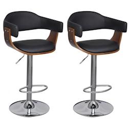 VidaXL Tabourets De Bar Lot De 2 Similicuir - noir 241052_0