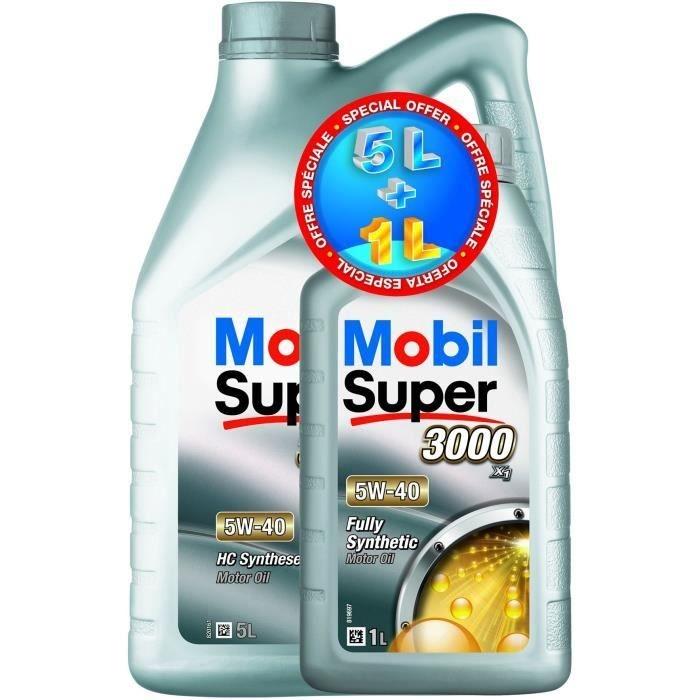 MOBIL Huile synthétique pour moteur de voiture de tourisme S3000 - 5W40 - 5+1 L - Protection contre l'usure et hautes températures_0