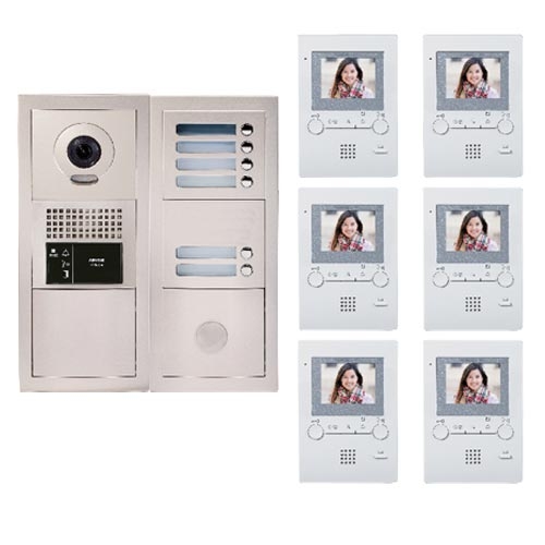 AIPHONE PACK VISIOPHONE ENCASTRÉ AVEC 6 COMBINÉS - GTBV6E - AIPHONE