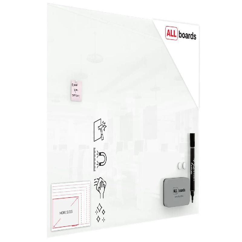ALLboards Tableau Blanc en Verre CLASSIC WHITE 150x100 cm - blanc TS150x100W_0