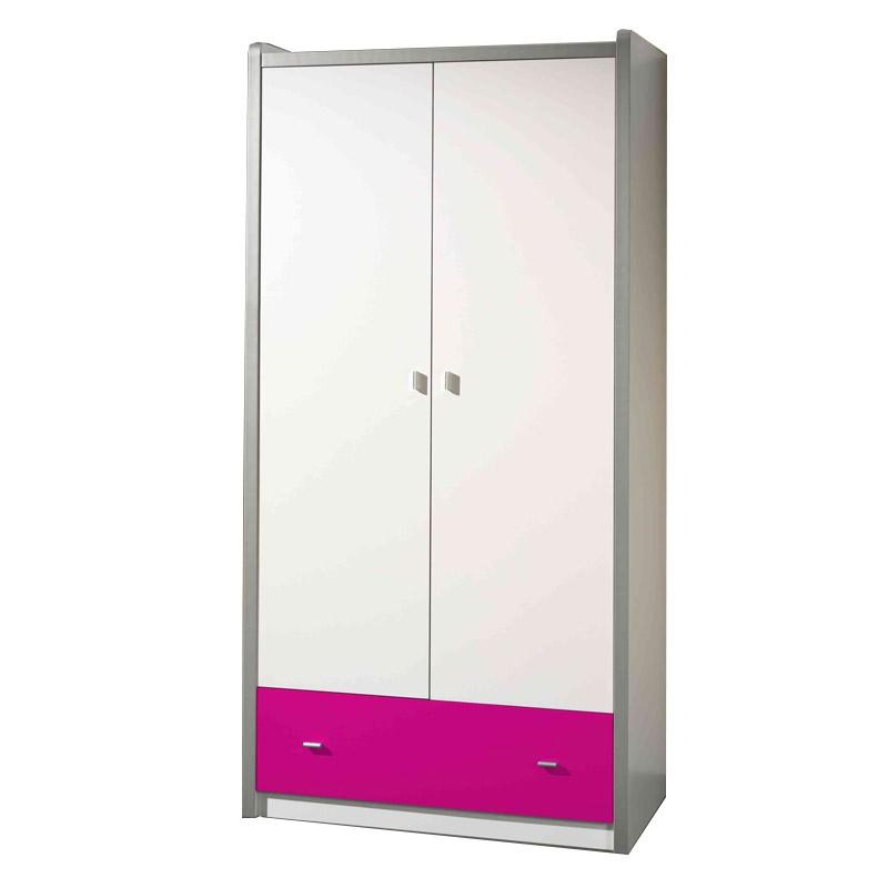 Armoire 2 portes Bonny 202 cm fuchsia - Paris Prix - Bois, à monter soi-même_0