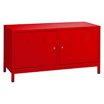 BAHUT MÉTAL À PORTES BATTANTES ROUGE
