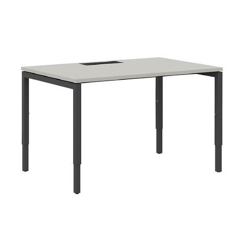 BUREAU DROIT 140 CM PIEDS U AJUST GRIS/ANTHRACITE MANUTAN