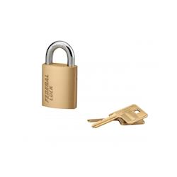 Cadenas à clé Fédéral Lock 510, laiton, chantier, anse acier, 40mm, 2 clés - THIRARD - doré 3150262025109_0
