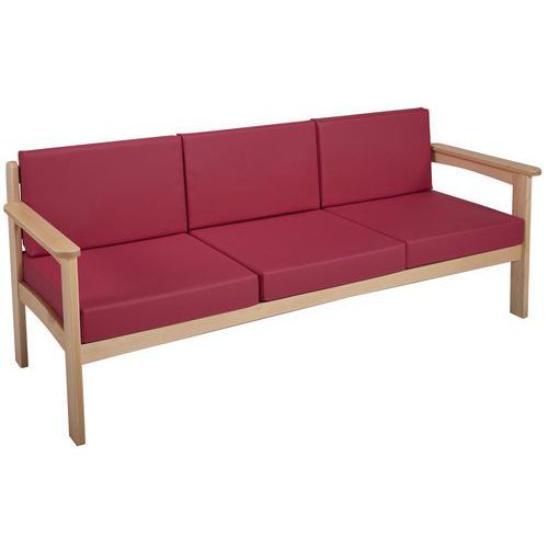 CANAPÉ 3 PLACES AUTIZE STRUCTURE NATUREL PVC FUCHSIA - MANUTAN EXPERT