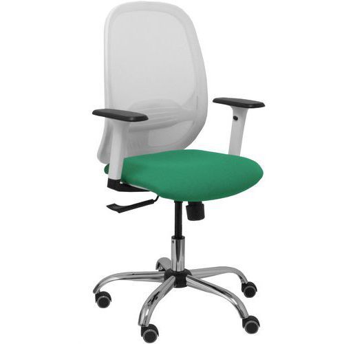 CHAISE DE BUREAU CILANCO BRAS RÉGLABLE CHROMÉ-VERT ÉMERAUDE - PIQUERAS Y CRESPO