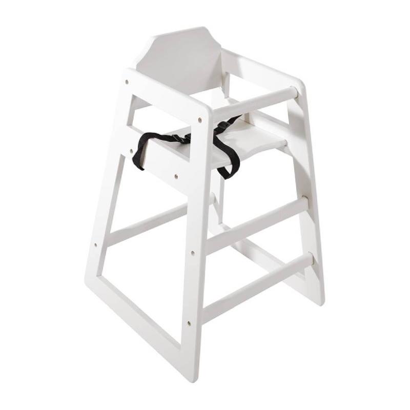 Chaise haute en bois blanche | Bolero - DL833_0