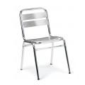 Chaise empilable en aluminium - légère et facile d'entretien - avec lattes rivetées et tube Ø 25 x 1,8 mm_0