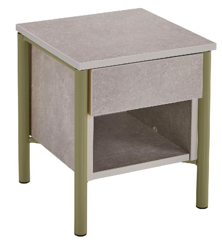 CHEVET 1 TIROIR ALBA 38X38X46 CM BÉTON CACTUS - MANUTAN COLLECTIVITÉS