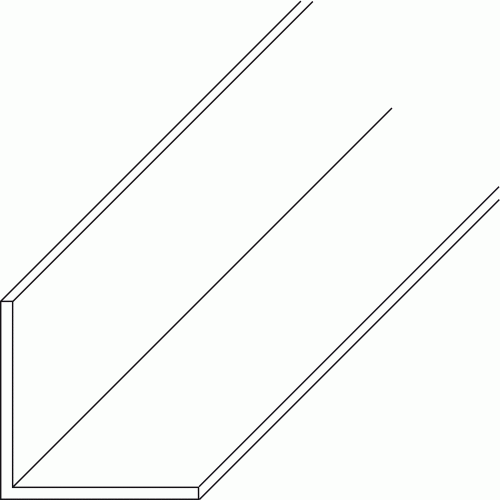 CORNIÈRE ÉGALE EN PVC BLANC - LONGUEUR 2,6 M - DIMENSIONS 15X15X1 MM PRUNIER