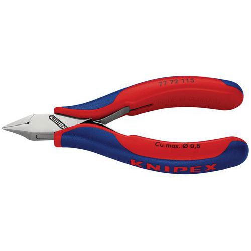 PINCE COUPANTE MINI-TÊTE POINTUE 115MM - RESSORT - GAINAGE BI-MATIÈRE - KNIPEX