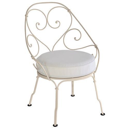 FAUTEUIL CABRIOLET 1900 MUSCADE COUSSIN BLANC GRISÉ - FERMOB