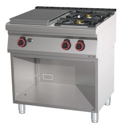 Fourneau gaz 2 feux + 1 plaque coup de feu avec soubassement 80  C7FOG2F1P80S Casselin - C7FOG2F1P80S_0