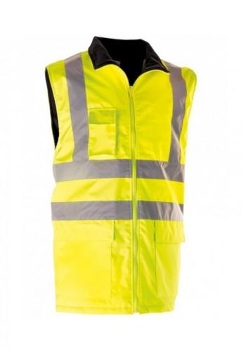 Gilet haute visibilité doublé polaire - Fermeture à glissière - Poches multiples - Modèle GANA_0