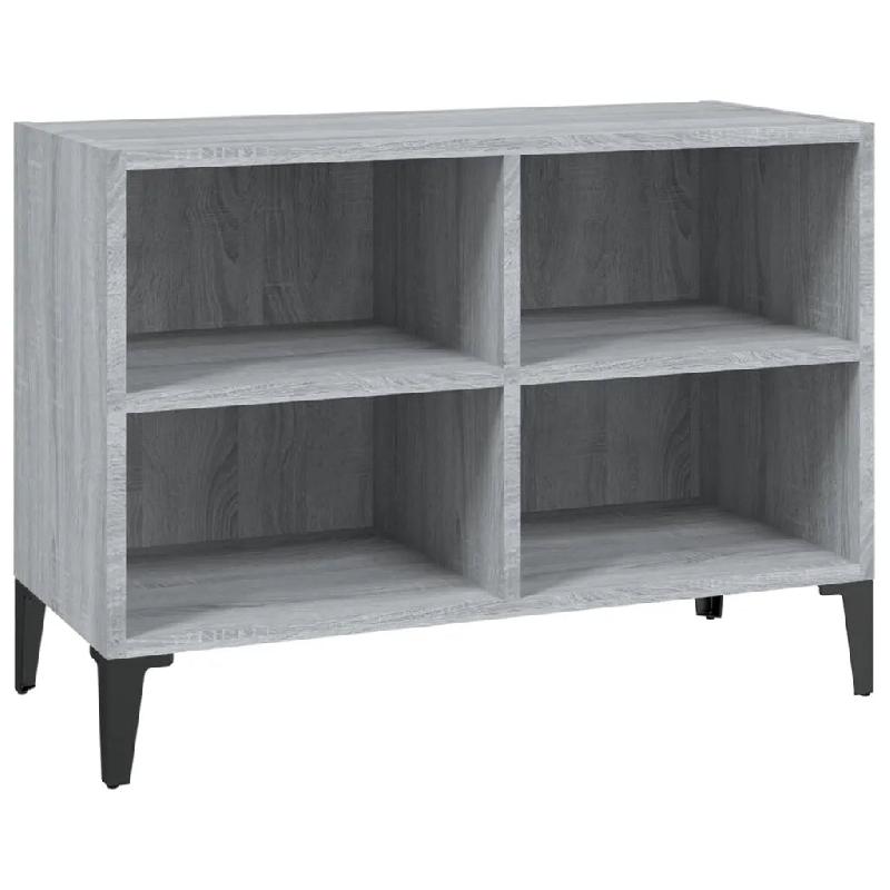 Helloshop26 - Meuble TV avec 4 compartiments moderne salon 69,5 x 30 x 50 cm en bois d'ingénierie gris 02_0048060 - gris métal 3000235085459_0