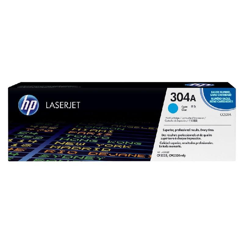 HEWLETT PACKARD TONER ORIGINAL 304A (CC531A) - COULEUR: CYAN