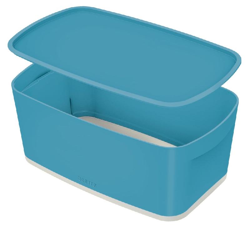 LEITZ Lot de 4 Boîte de rangement MyBox Cosy, 5 L, avec couvercle, coloris bleu - bleu 52630061_0