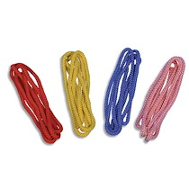 LOT 4 CORDES À SAUTER 2 M, EN POLYESTER TRESSÉ Ø 10 MM, EMBOUTS BRÛLÉS, COLORIS ASSORTIS - LOT DE 2