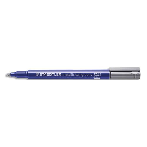 MARQUEUR ENCRE METALLISEE ARGENT - STAEDTLER METALLIC CALLIGRAPHY 8325 - POINTE BISEAU 2,8 MM