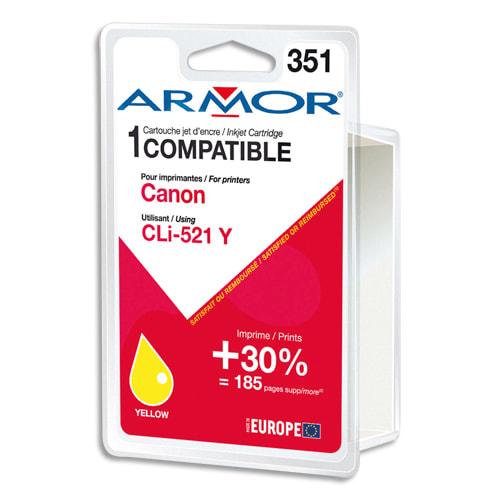 Cartouche d'encre remanufacturée jaune Canon CLI-521 - Compatible OWA Armor - 10ml, 855 pages_0
