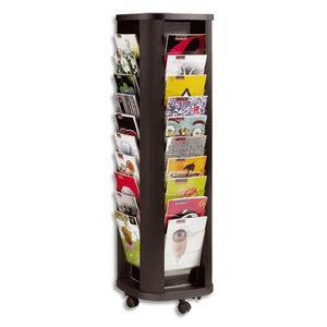 Paperflow - Présentoir mobile carrousel 40 cases noir rotatif à 360° - Documents A4_0
