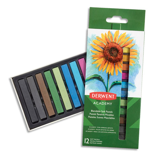 PASTELS TENDRES DERWENT ACADEMY - COULEURS ASSORTIES - SET DE 12