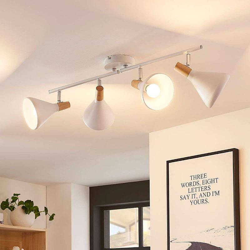 LINDBY PLAFONNIER ARINA EN BLANC, À 4 LAMPES