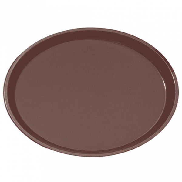 PLATEAU DE BAR ANTIDÉRAPANT OVALE EN FIBRE MARRON 67 X 55,5 CM - AZ BOUTIQUE - BAR