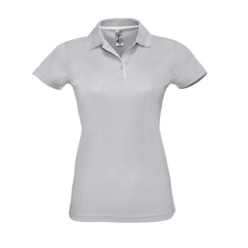 POLO PERSONNALISABLE FEMME EN POLYESTER GRIS PUR