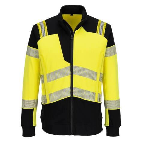 PORTWEST FR717 SWEAT-SHIRT ZIPPÉ PW3 MODAFLAME HV FR JAUNE/NOIR - TAILLE M