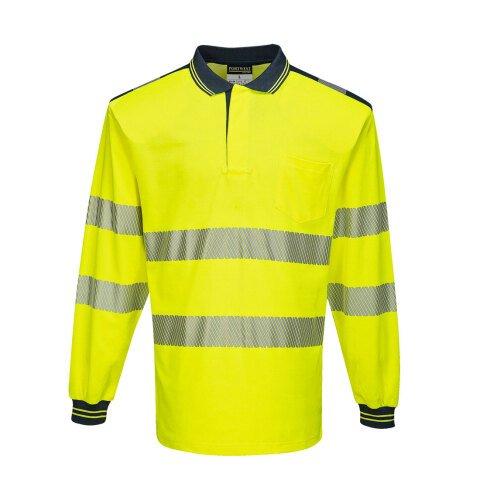 PORTWEST T184 PW3 POLO HAUTE VISIBILITÉ ML JAUNE/MARINE - TAILLE XL