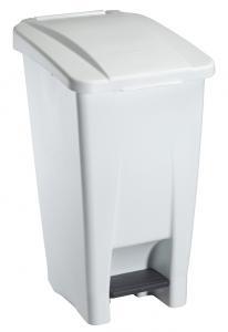 Poubelle publique 60L mobile - Mobily blanc - Polyéthylène avec pédale, roues et poignée_0